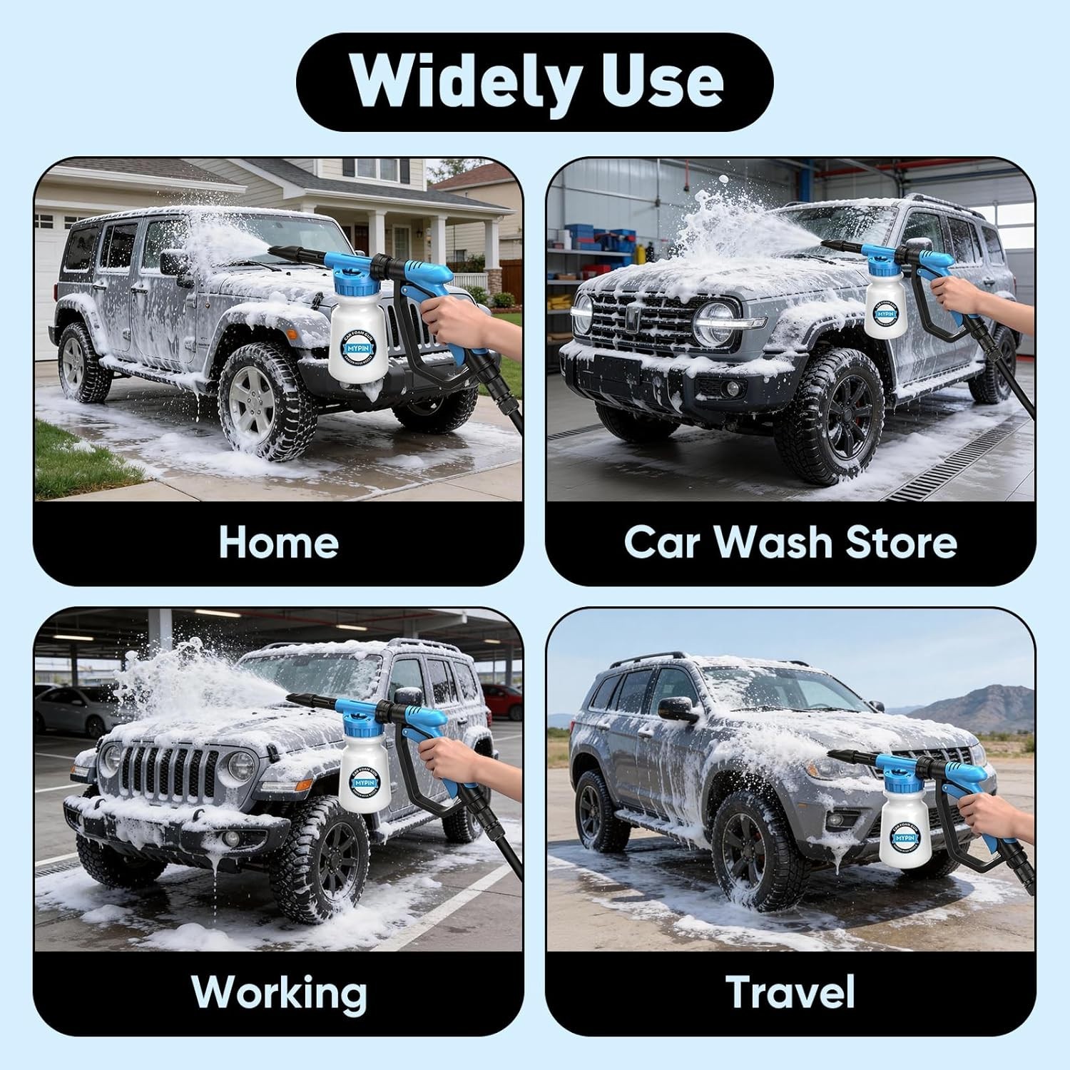 2-in-1 Car Wash Foam Cannon – Adjustable Pressure Foam Gun for Efficient Washing