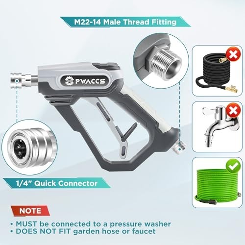 Pressure Washer Foam Gun Kit – Dual Connector, 4000 PSI, 1.5L Foam Cannon, Car W