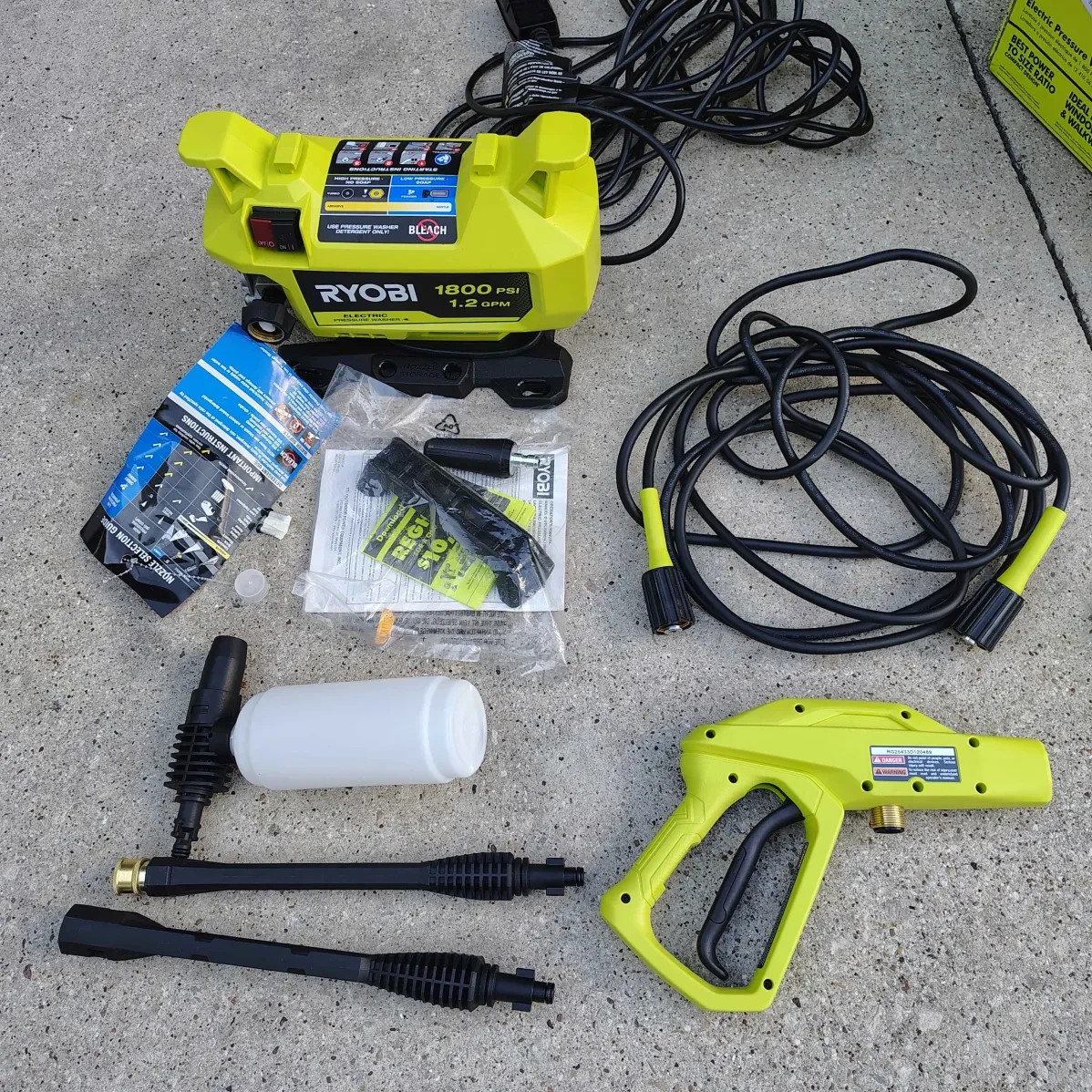RYOBI 1800 PSI 1.2 GPM Cold Water Corded Electric Pressure Washer RY141803