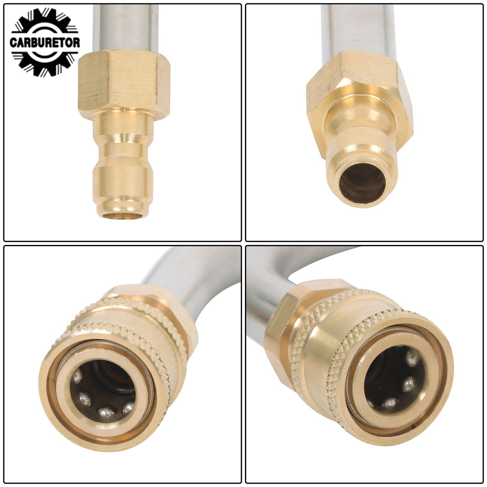 9 Pack Quick Connect 4000 PSI High Pressure Water Gun Extension Rod Set 1/4 Inch