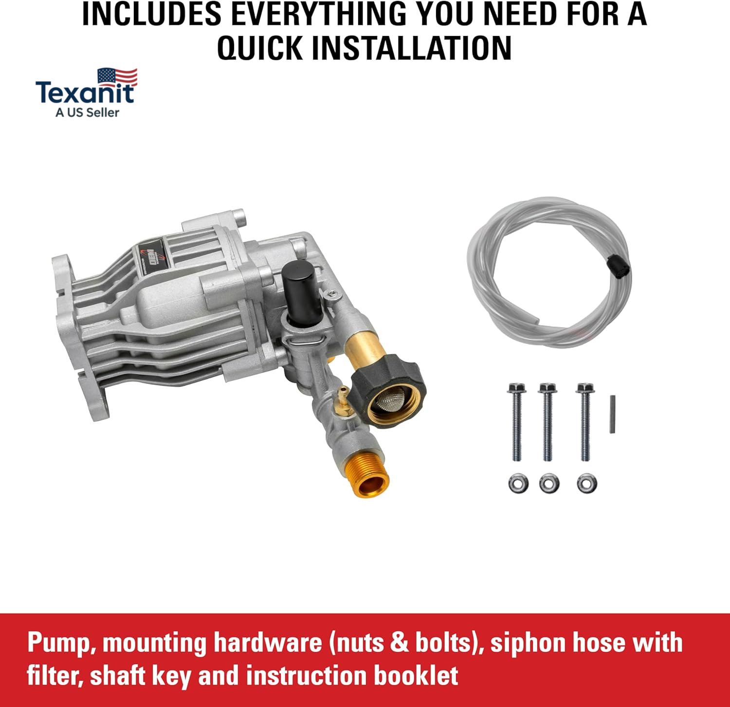 OEM Technologies 3300 PSI 2.4 GPM Replacement Pressure Washer Pump Kit, Horizont