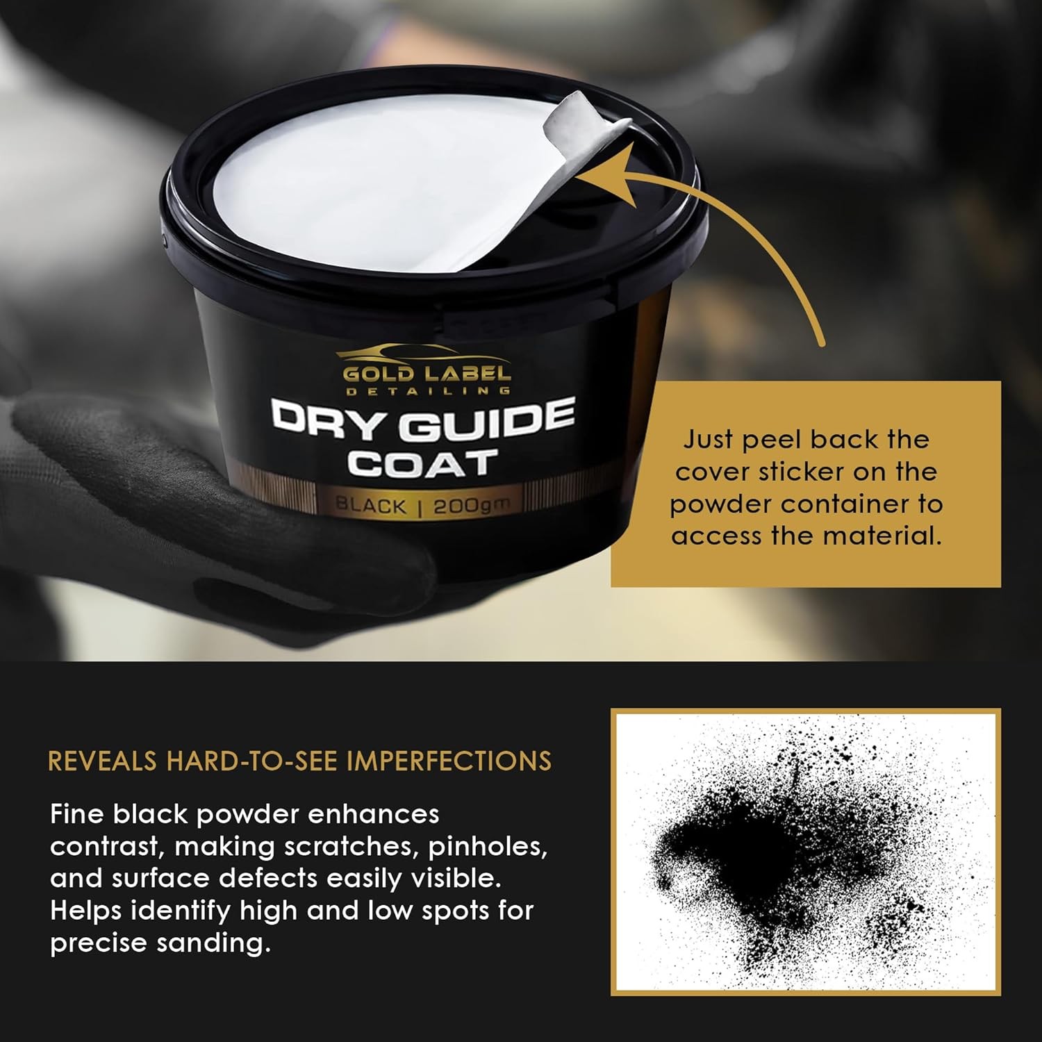 Dry Black Guide Coat, 7 Ounces (200 Grams) Excellent for Finding Defects in…