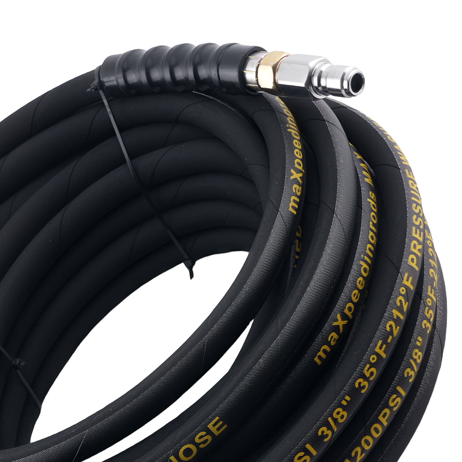 50ft 3/8″ Power Pressure Washer Hose 4200PSI Steel Wire Braided w/ M22 Coupler