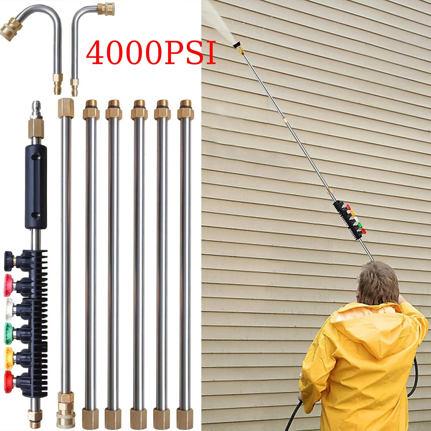 Pressure Washer Wand Extension Replacement Lance 120 INCH 1/4″ Connect 4000 PSI