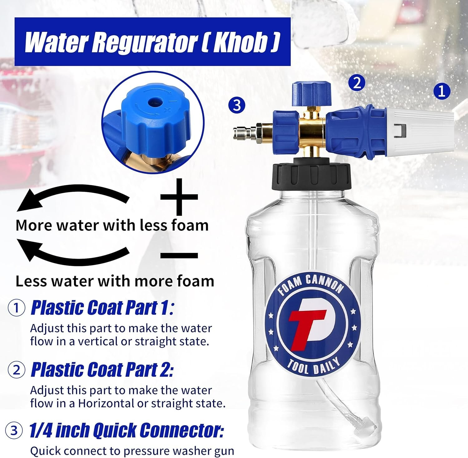 Efficient Foam Cannon for Multipurpose Cleaning – Upgraded Features Included