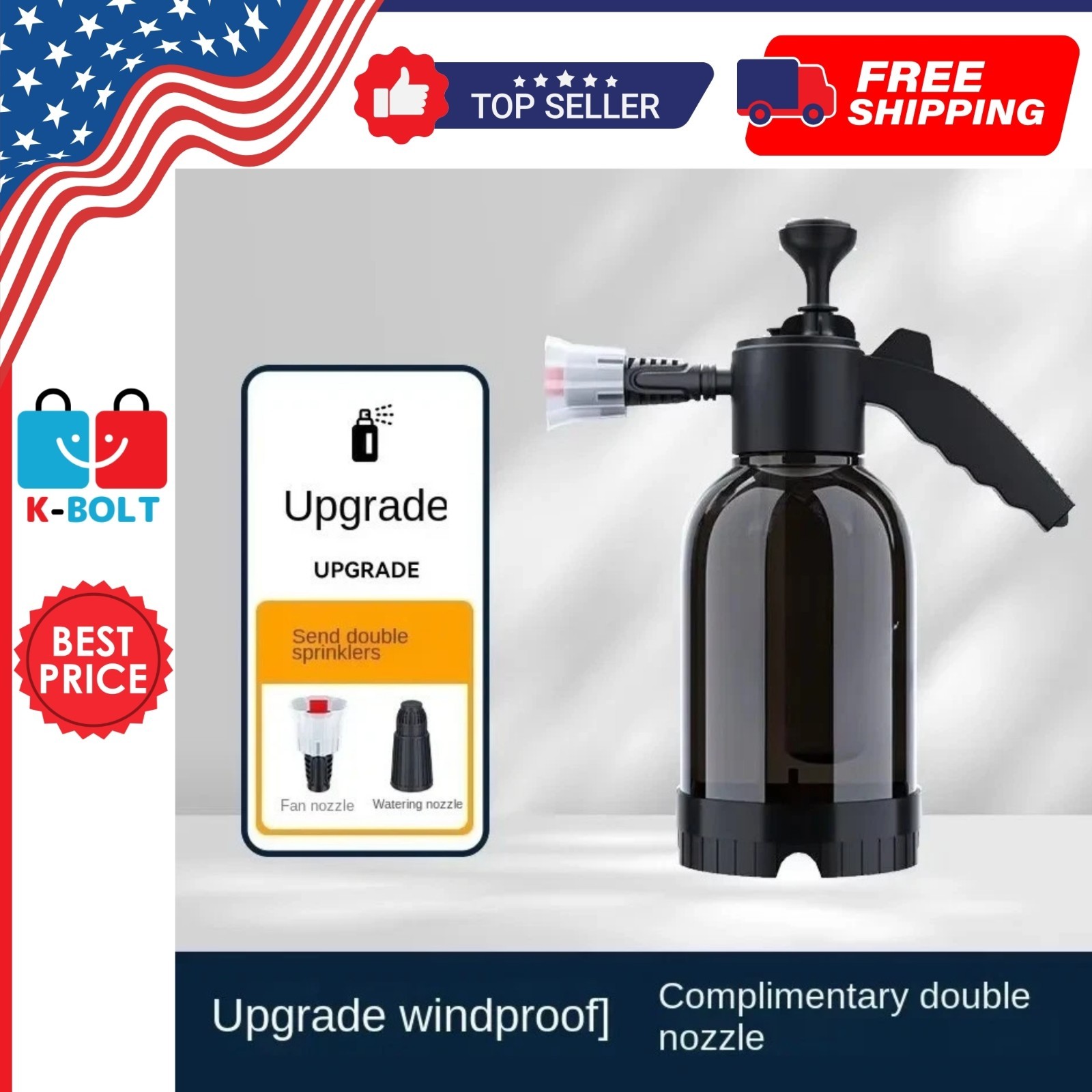 2L Hand Pump Foam Sprayer Pneumatic Washer Foam Snow Foam High Pressure Car Wash