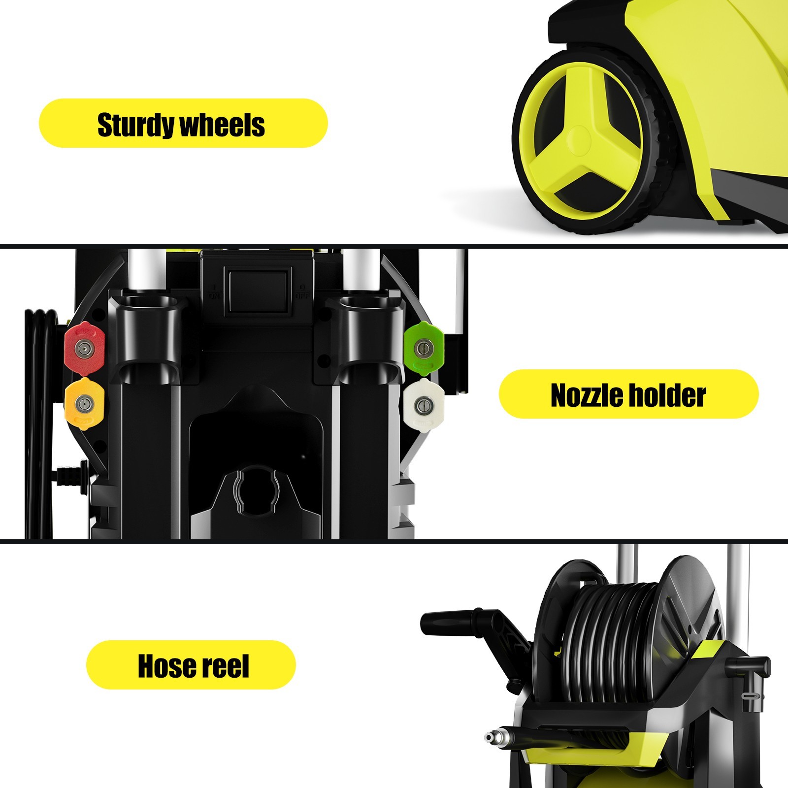 Pressure Washer 4500PSIMAX 4.0GPM, 15Level Adjustable Touch, 4 Nozzles, for Home