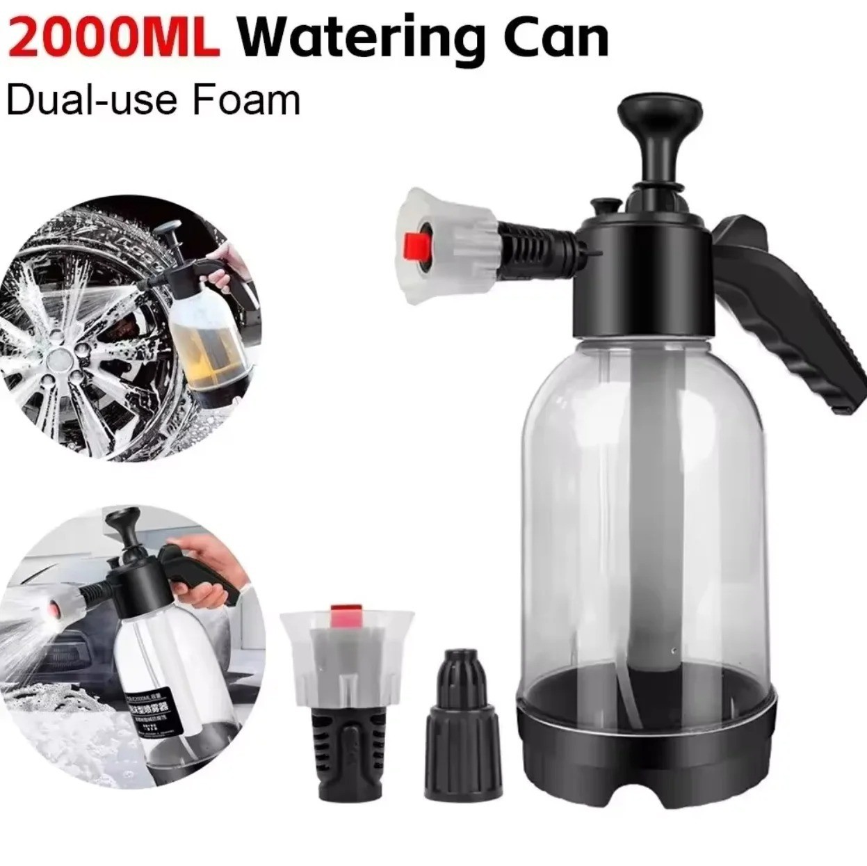 2L Foam Sprayer Car Wash Pump Pressure Foam Gun Cleaning Bottle Hand Held