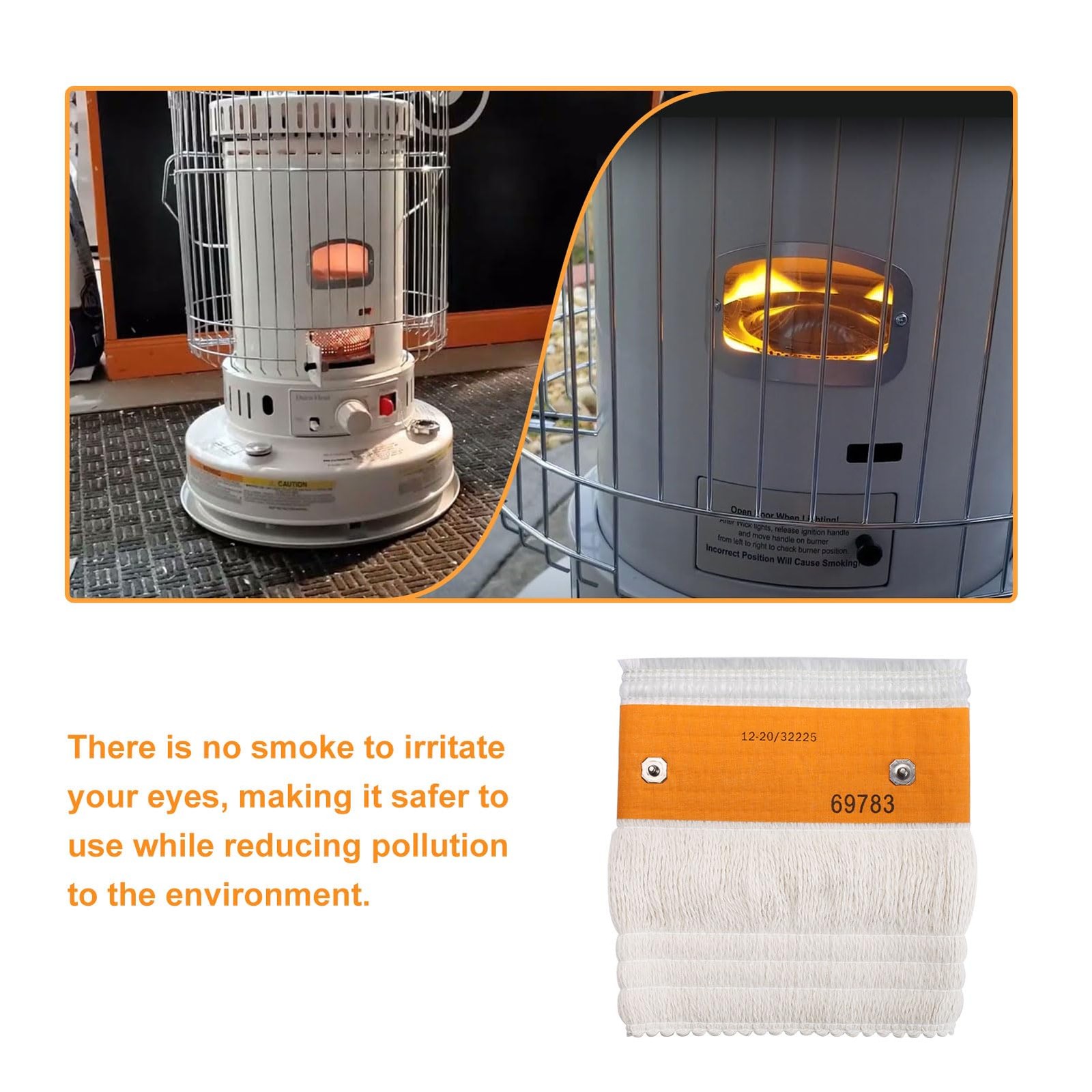 seork 32225 Kerosene Heater Wick Fits for Kero World KW-24 (A-H), White