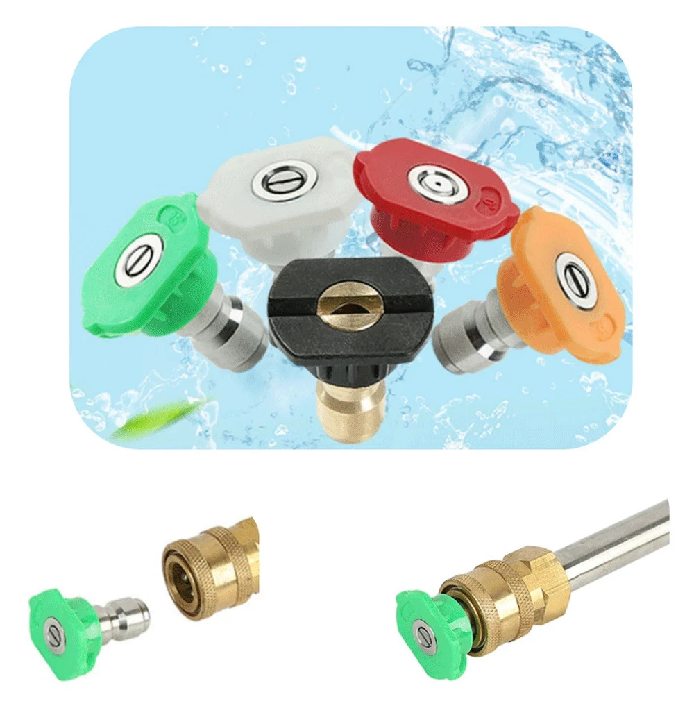 5pcs Pressure Washer Spray Tips Nozzles High Power Kit Quick Connect 1/4″ Set