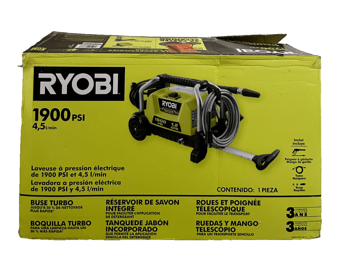 RYOBI 1900PSI 1.2GPM Electric Pressure Washer