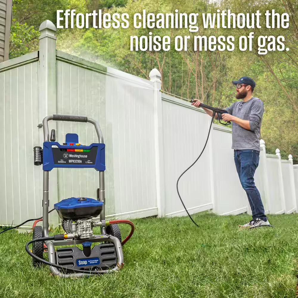 3200 PSI 1.76 GPM 13 Amp Cold Water Electric Powered Pressure Washer with Turbo