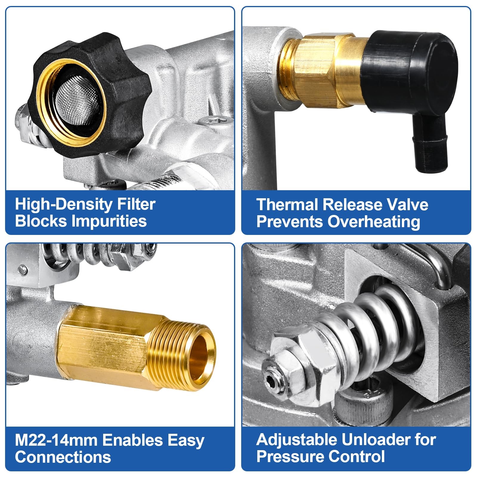 3/4 Inch Shaft Pressure Washer Pump 26003300 PSI 2.5 GPM Horizontal Gas Engine