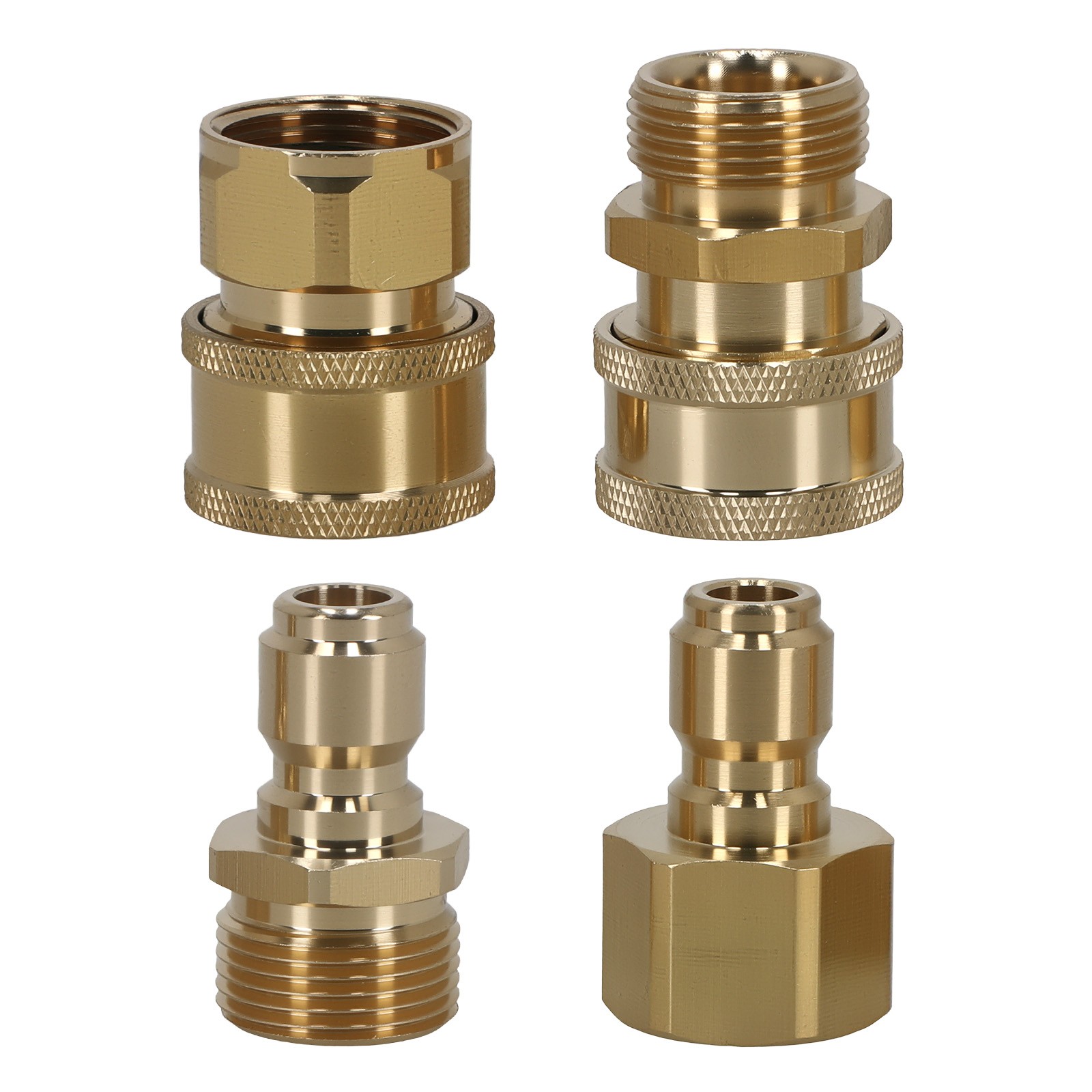 4x Pressure Washer Adapter Set Quick Disconnect M22-15mm Swivel 3/8” Connects