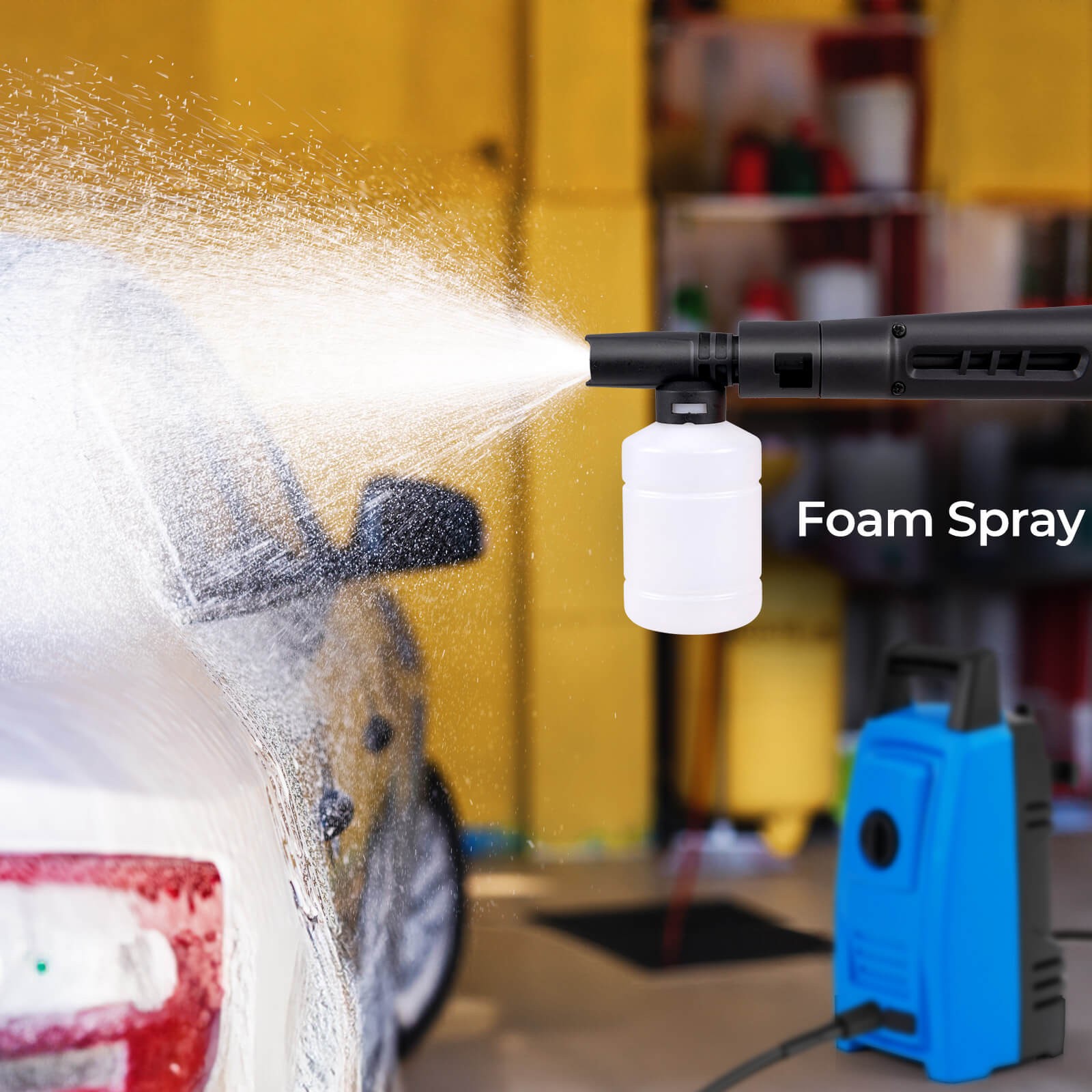 Electric Pressure Washer w/ Wheels 5 Quick Connect Nozzles Soap Bottle spray gun