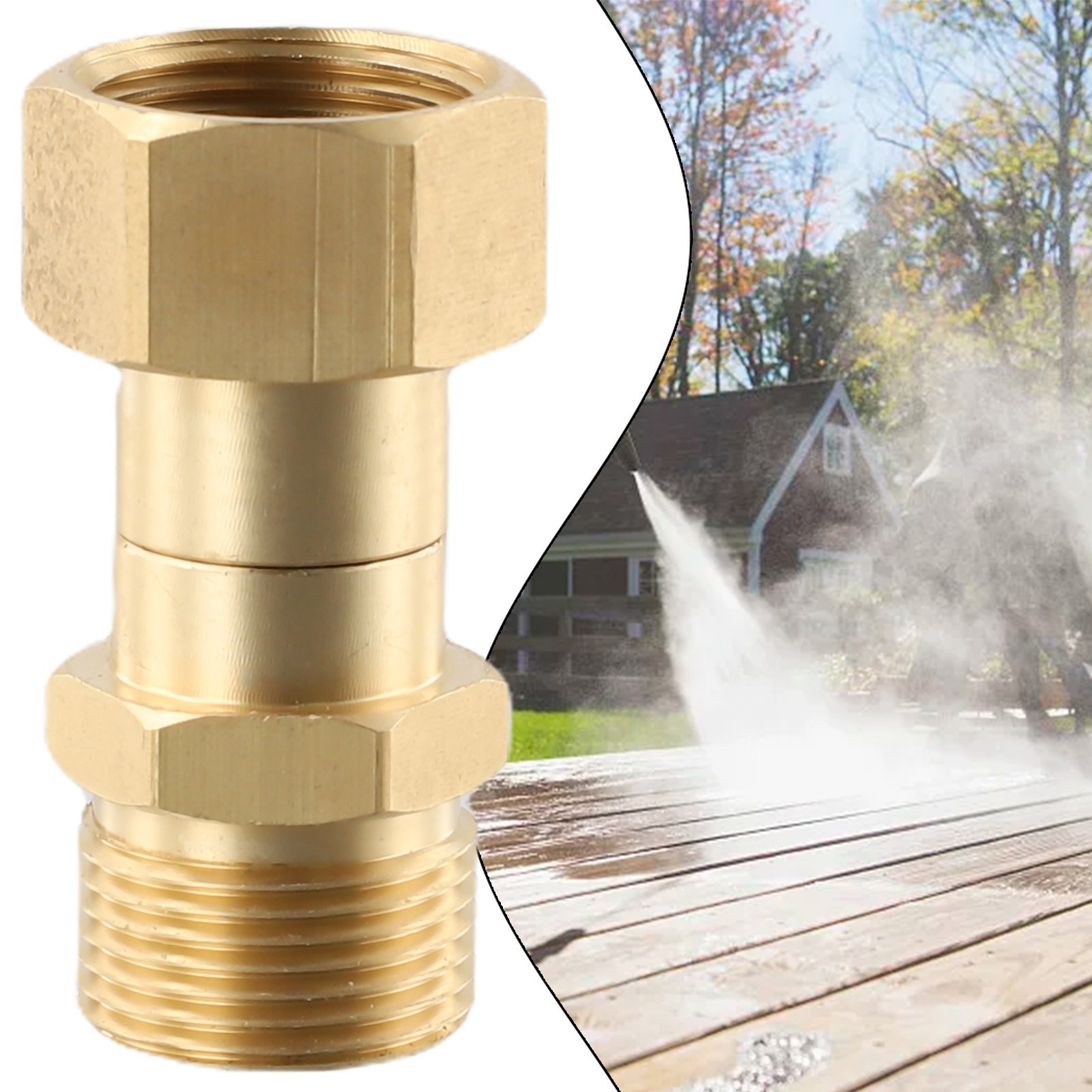 Metric M22 14mm Male / M22 Female Swivel ,Swivel Joint Hose Fitting Thread Brass