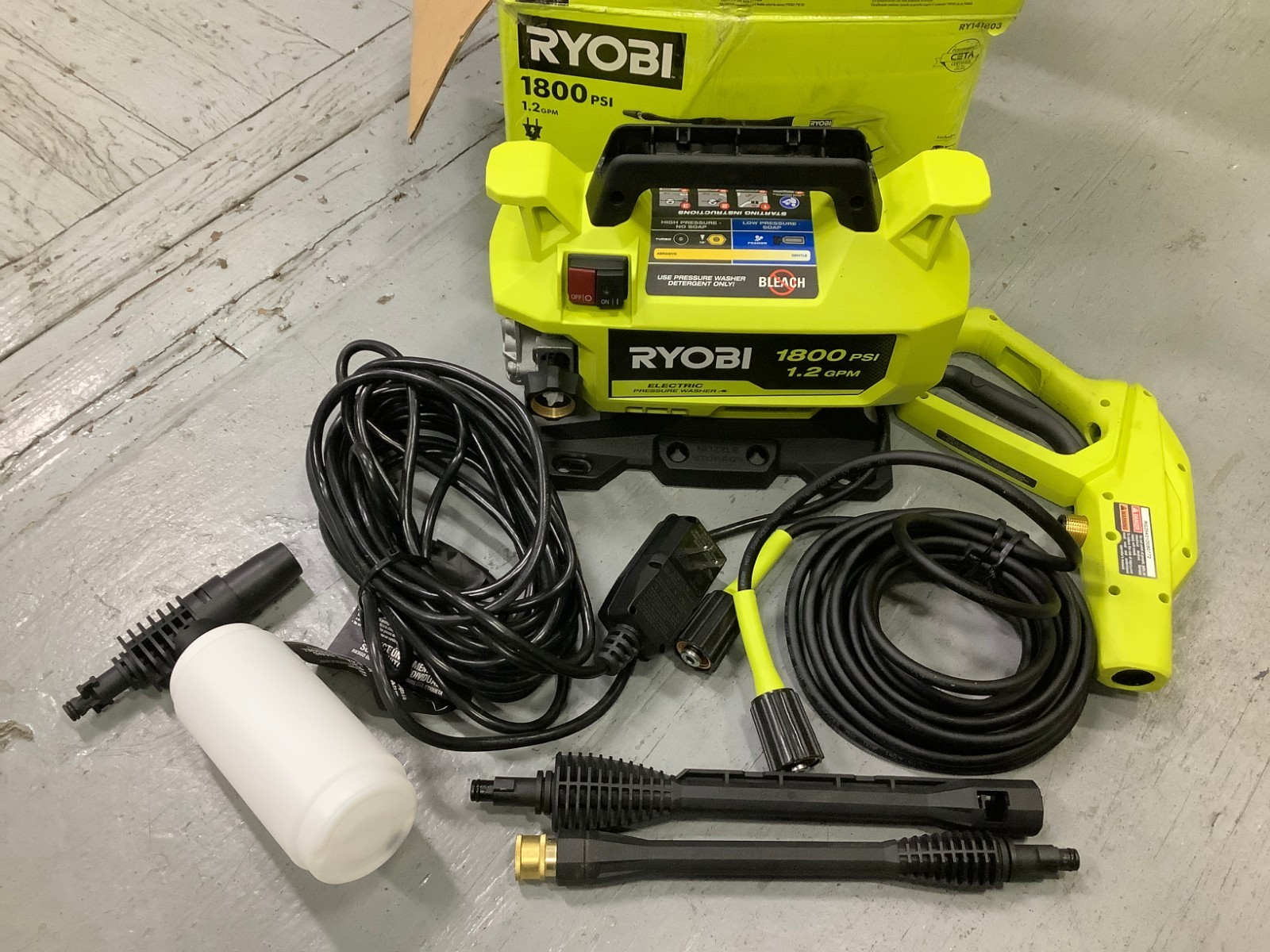RYOBI 1800 PSI 1.2 GPM Cold Water Corded Electric Pressure Washer RY141803