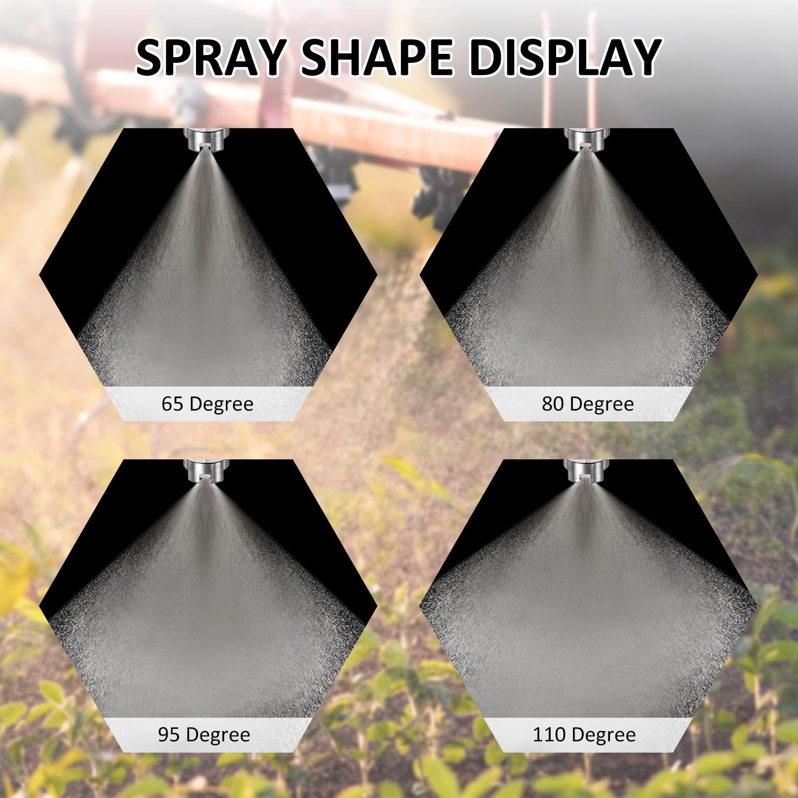 6-Pack Flat Fan Spray Tip, 65 Degree 1/4BSPT Stainless Steel Pressure Washer …