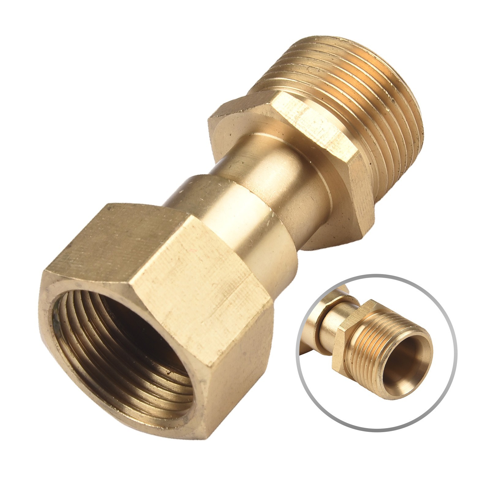 1pc Washer Adapter M22 14mm Thread Fitting Swivel Joint 1pc For Pressure Washers