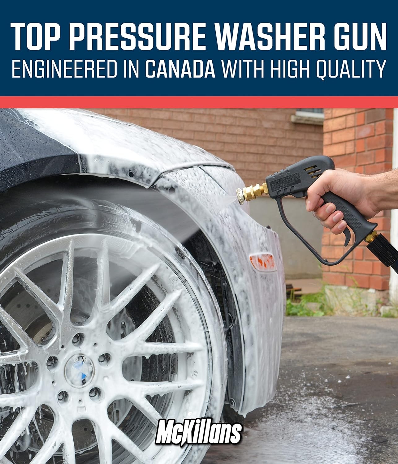 Short Pressure Washer Gun with Replacement M22 Inlet- High Pressure Water Handle