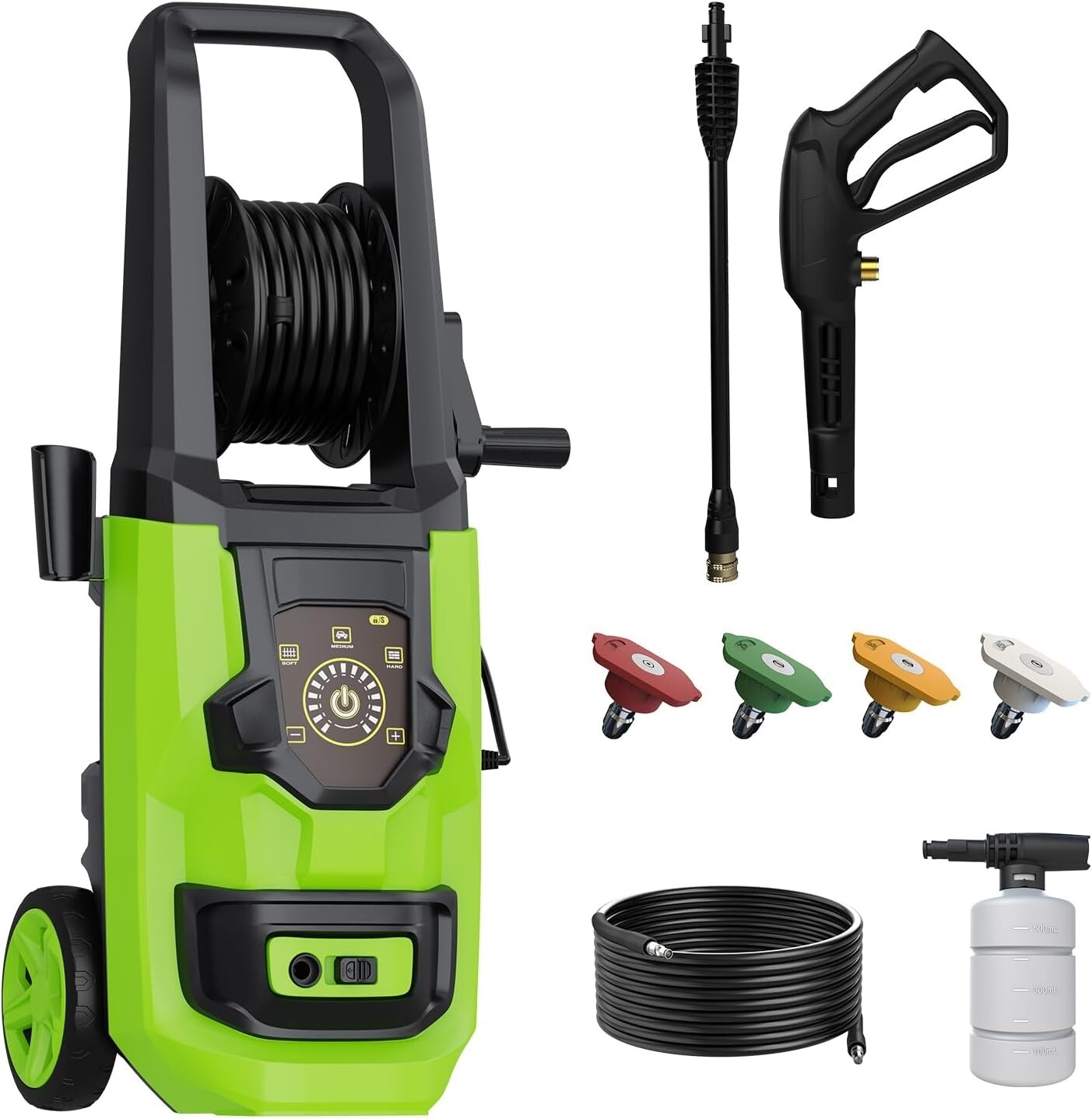 1500 PSI Power Washer with Touch Screen Adjustable Pressure, 35FT Power Cord