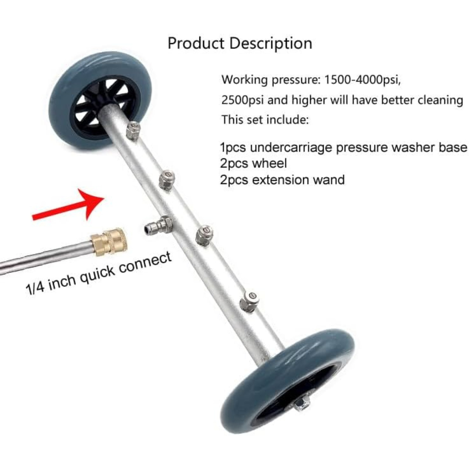 16 Inch Undercarriage Pressure Washer Cleaner Attachment with 4000 PSI Wand