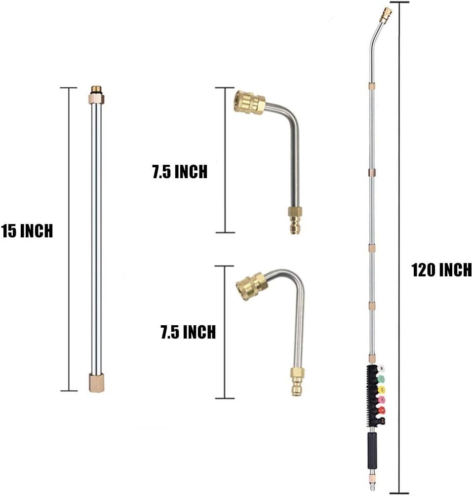 Lanza de extensión para hidrolavadora Selkie de acero inoxidable de 120 pulgadas
