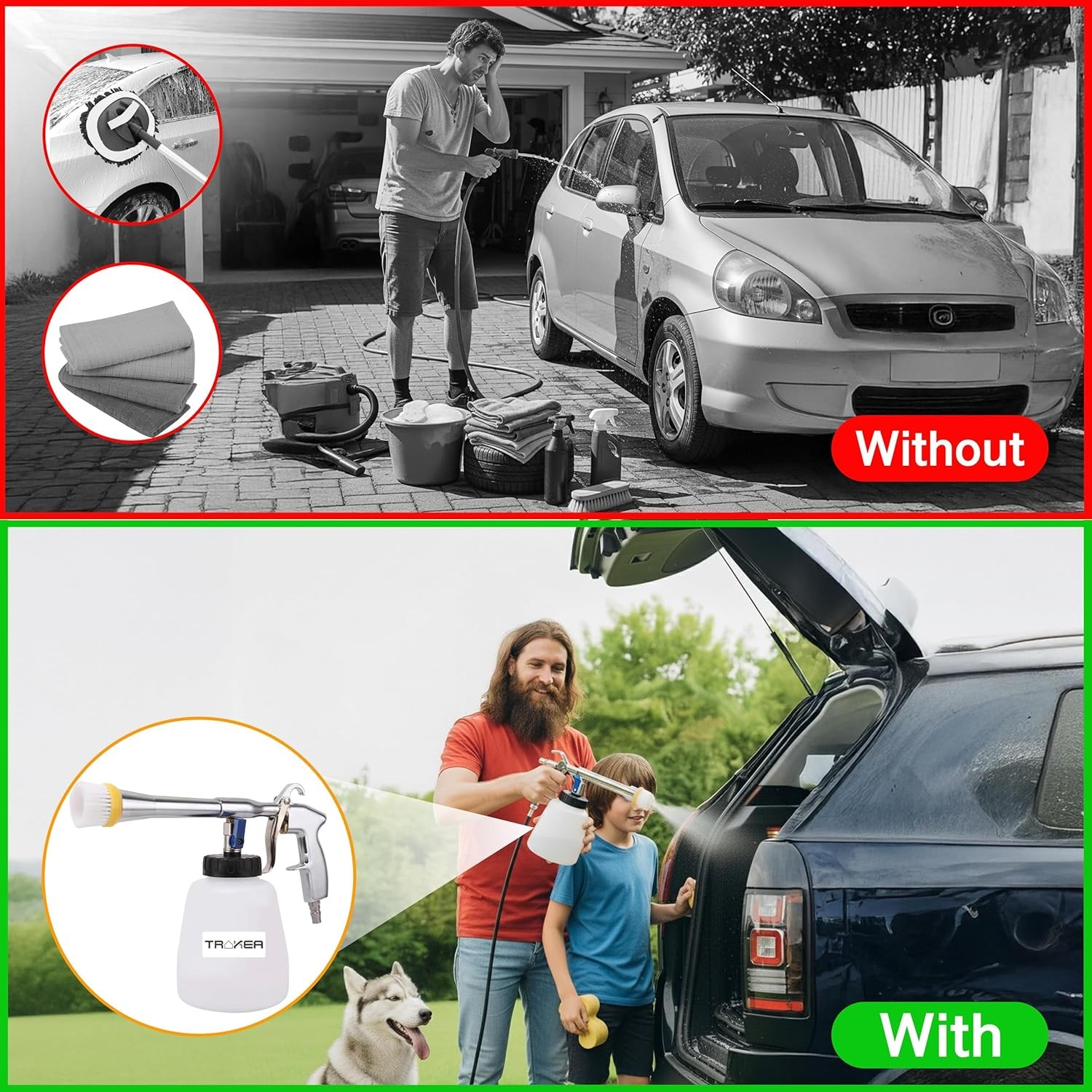 Premium Tornado Car Cleaning Gun, 6-9.2 P High Pressure Air Blow Gun with 2 Set