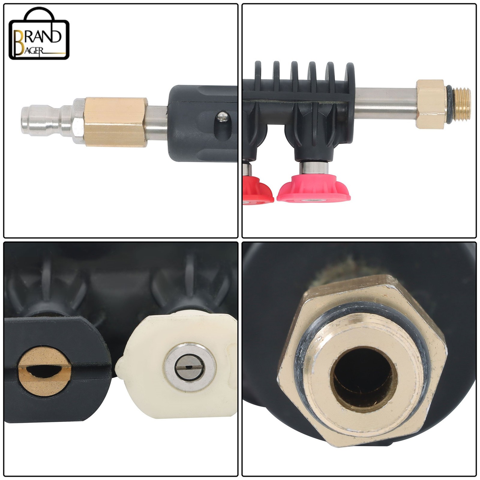 9 Pack 4000 Psi High Pressure 1/4 Inch Quick Connect Water Gun Extension Rod Set