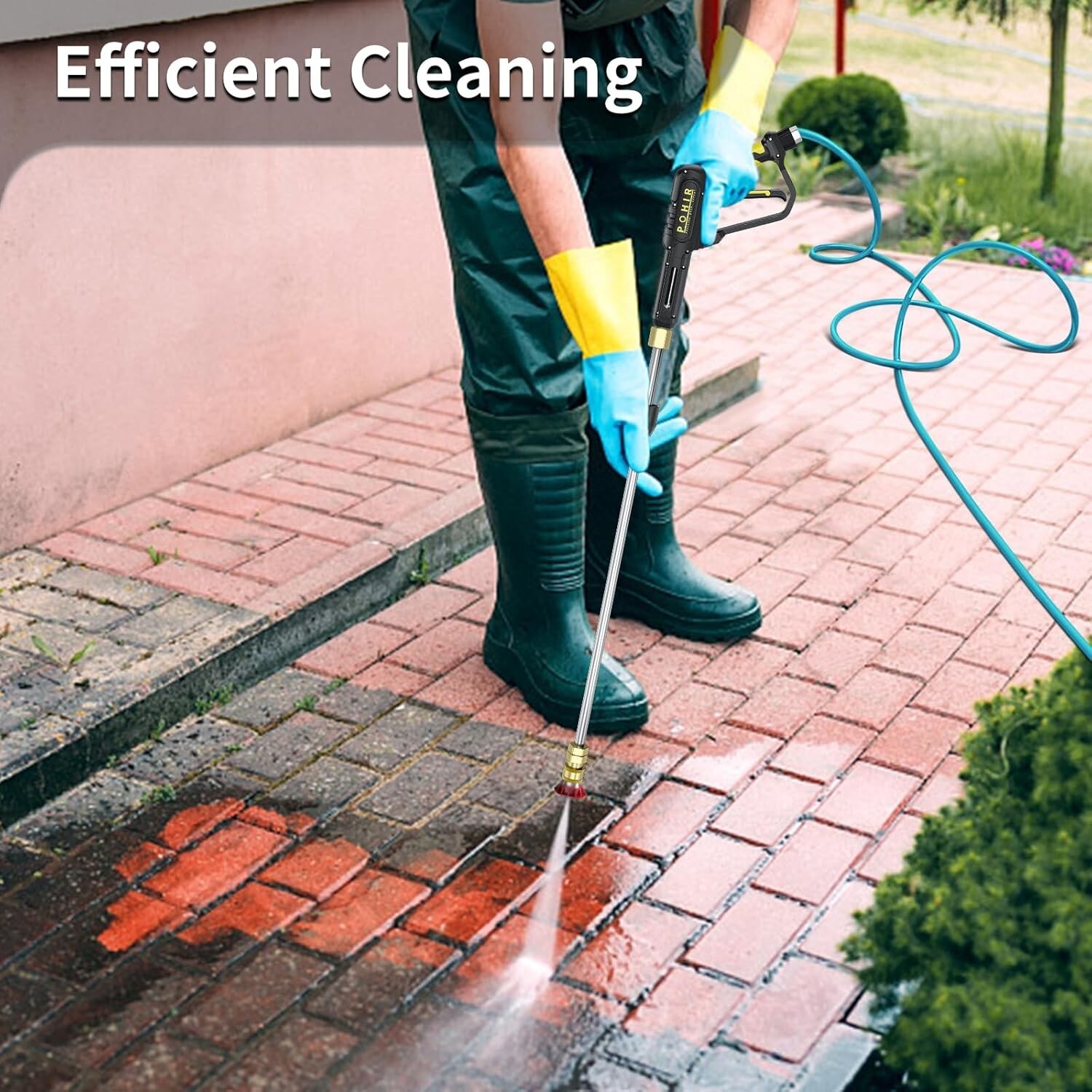 POHIR 3600 PSI Pressure Washer Gun 50FT Power Washing Hose and 15″ Wand M22