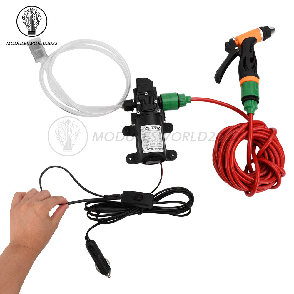 DC12V 80W High Pressure Self-Priming Car Portable Washer Water Pump Kit