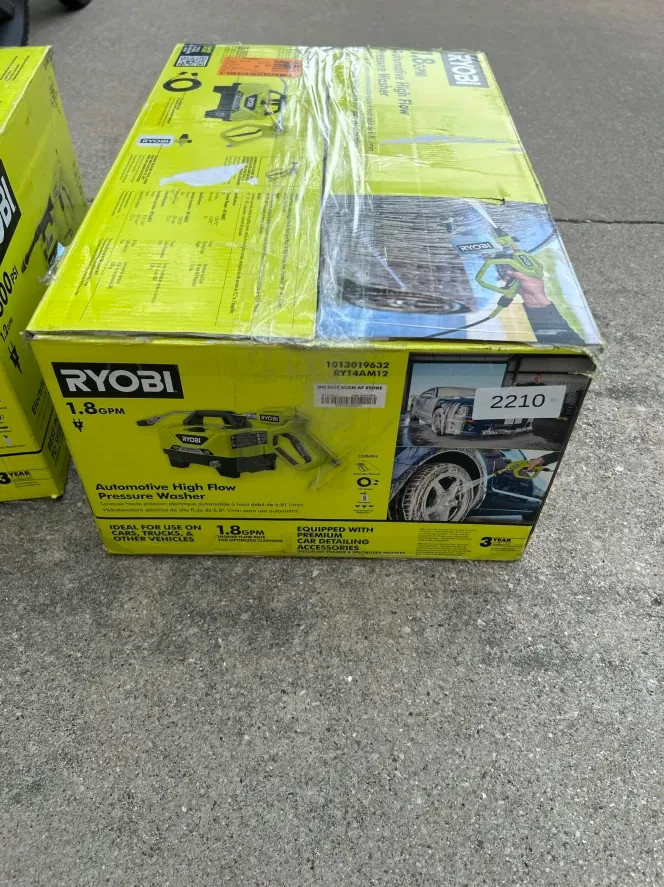 RYOBI 1200 PSI 1.8 GPM Cold Water Automotive Electric Pressure RY14AM12