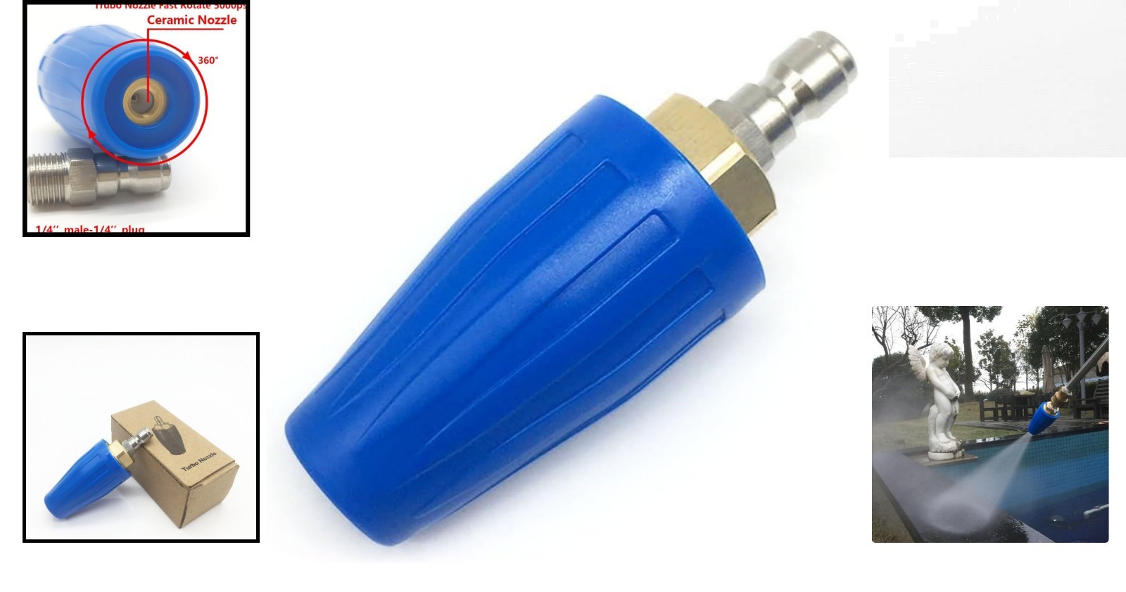5.0 GPM Turbo Nozzle with Ceramic Orifice – Ideal for Brick & Concrete Cleaning