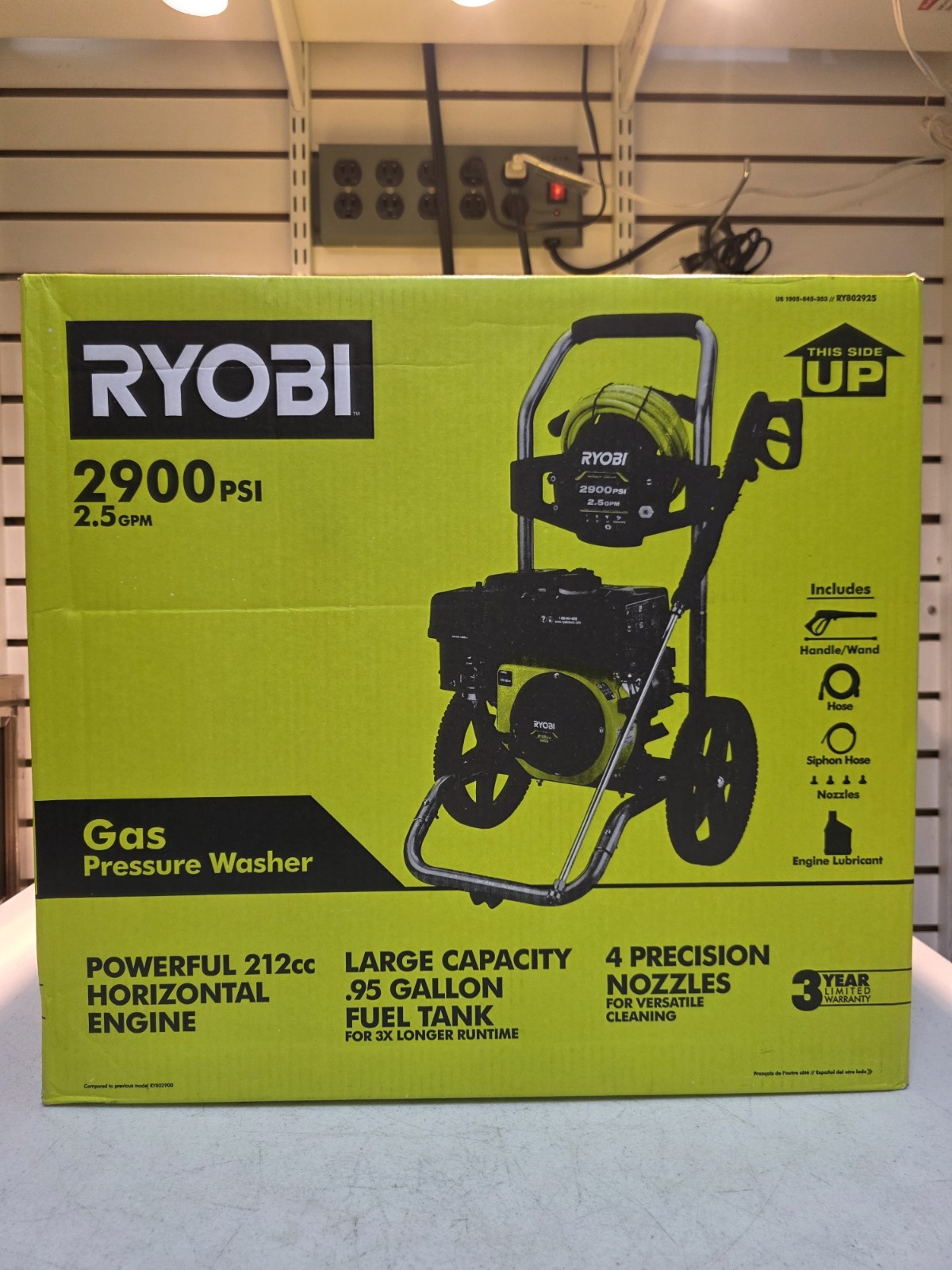 Ryobi RY802925 Gas Pressure Washer 2900 PSI 2.5 GPM 212cc Quick Connect
