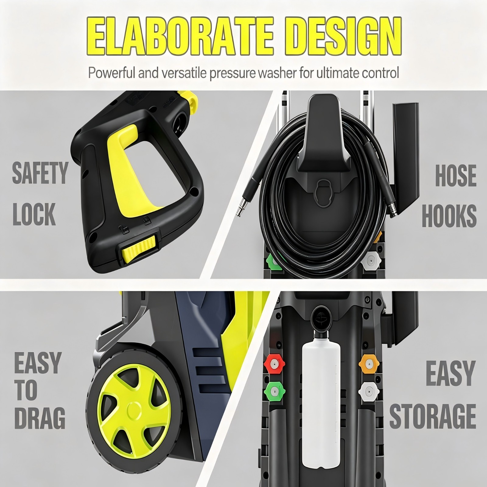 4200PSI 2.0GPM Electric Pressure Washer High Power Jet Car Garden Patio Cleaner