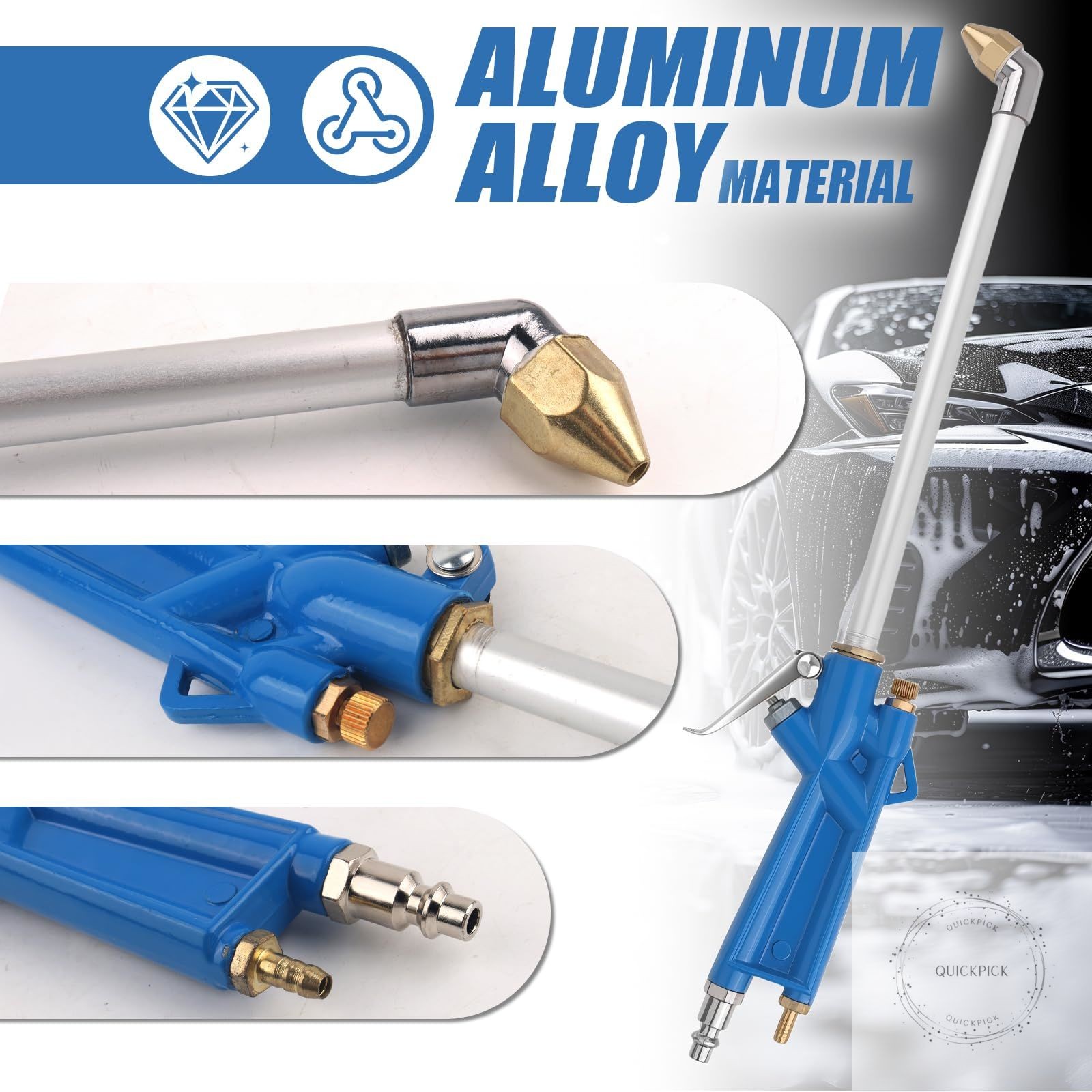Air Engine Cleaning Gun with 3.93Ft Hose,Elbow Pneumatic Siphon Spray Gun Car