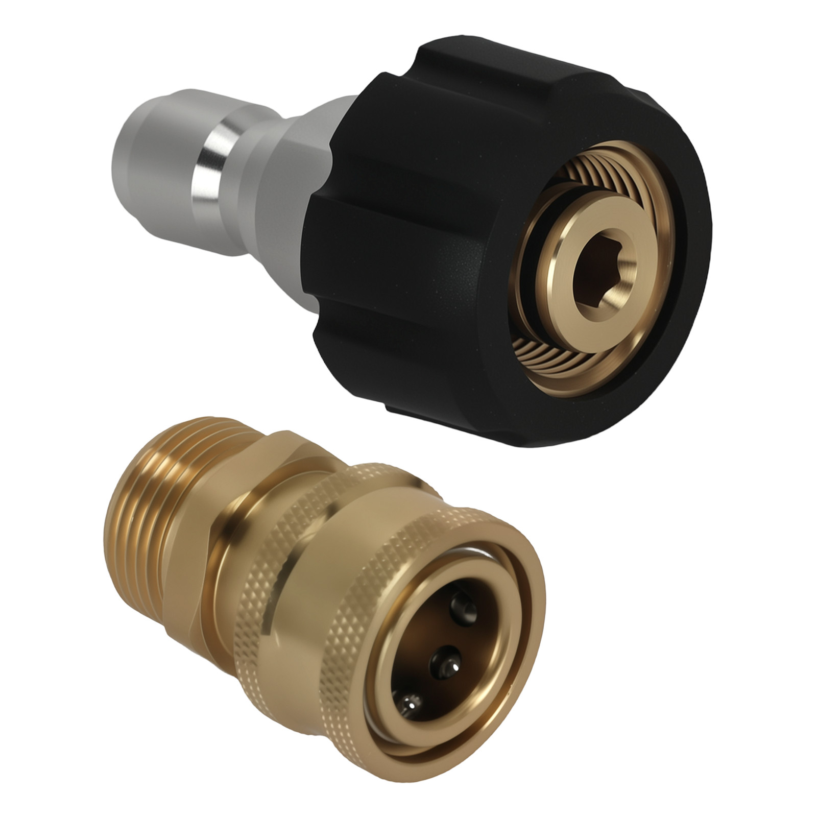 High Pressure Washer Brass Adapter M22-15mm to 3/8 Inch Quick Connect 2 Pack