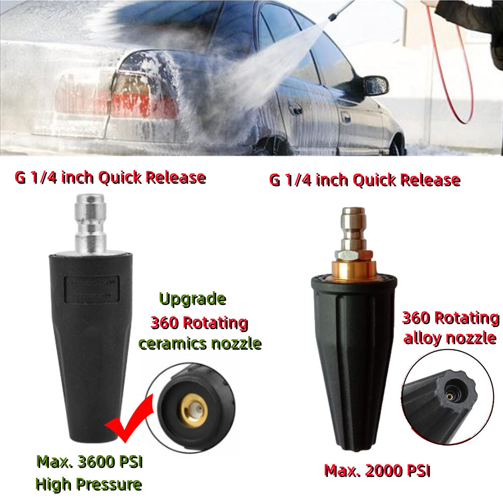 1/4″ 4000PSI 2.5-4 GPM High Pressure Washer Fast Rotating Turbo Nozzle Spray Tip