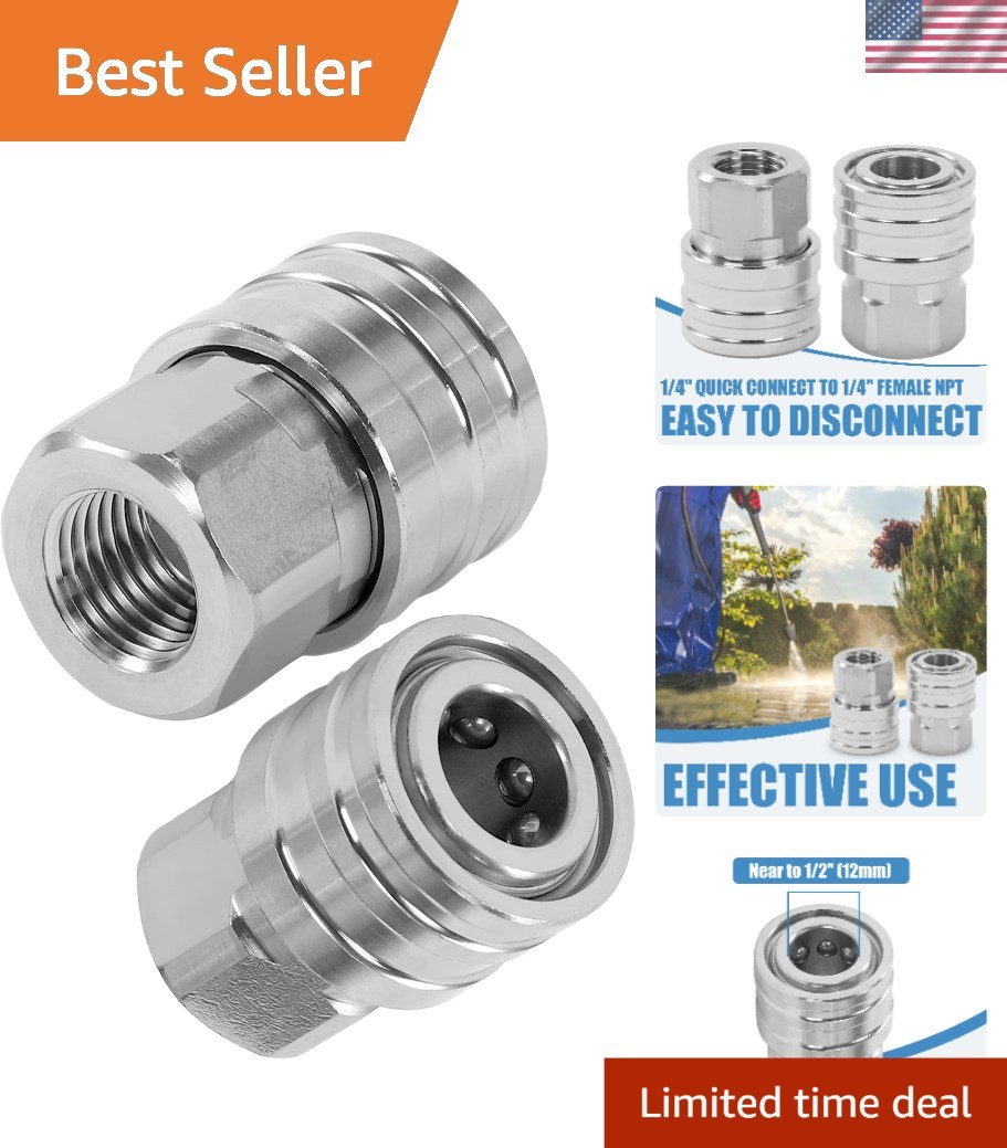 Durable Stainless Steel 1/4″ Quick Connect Pressure Washer Fittings – 5000 PSI