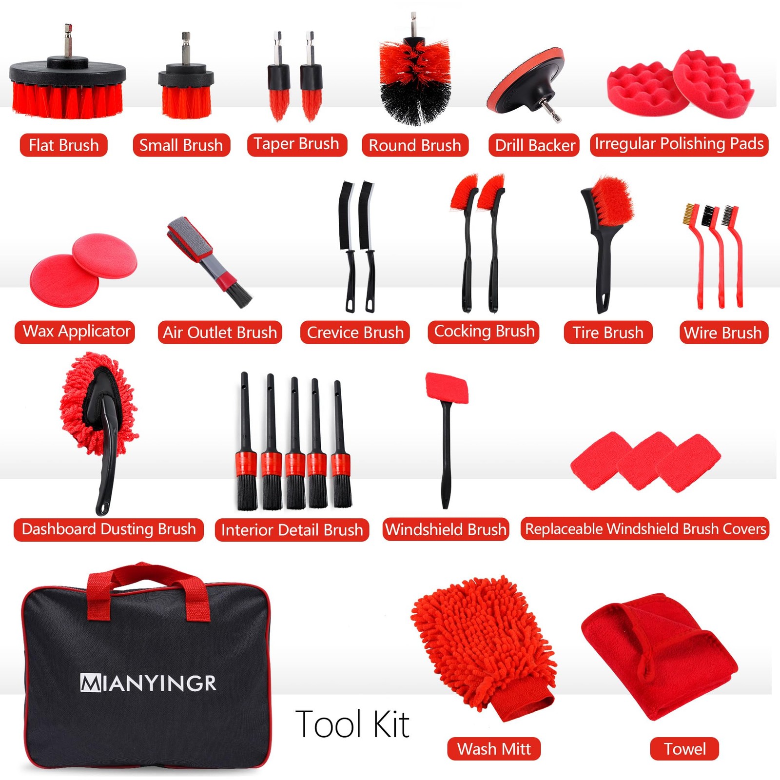 32Pcs Car Detailing Kit Auto Interior Exterior Brush and Drill set