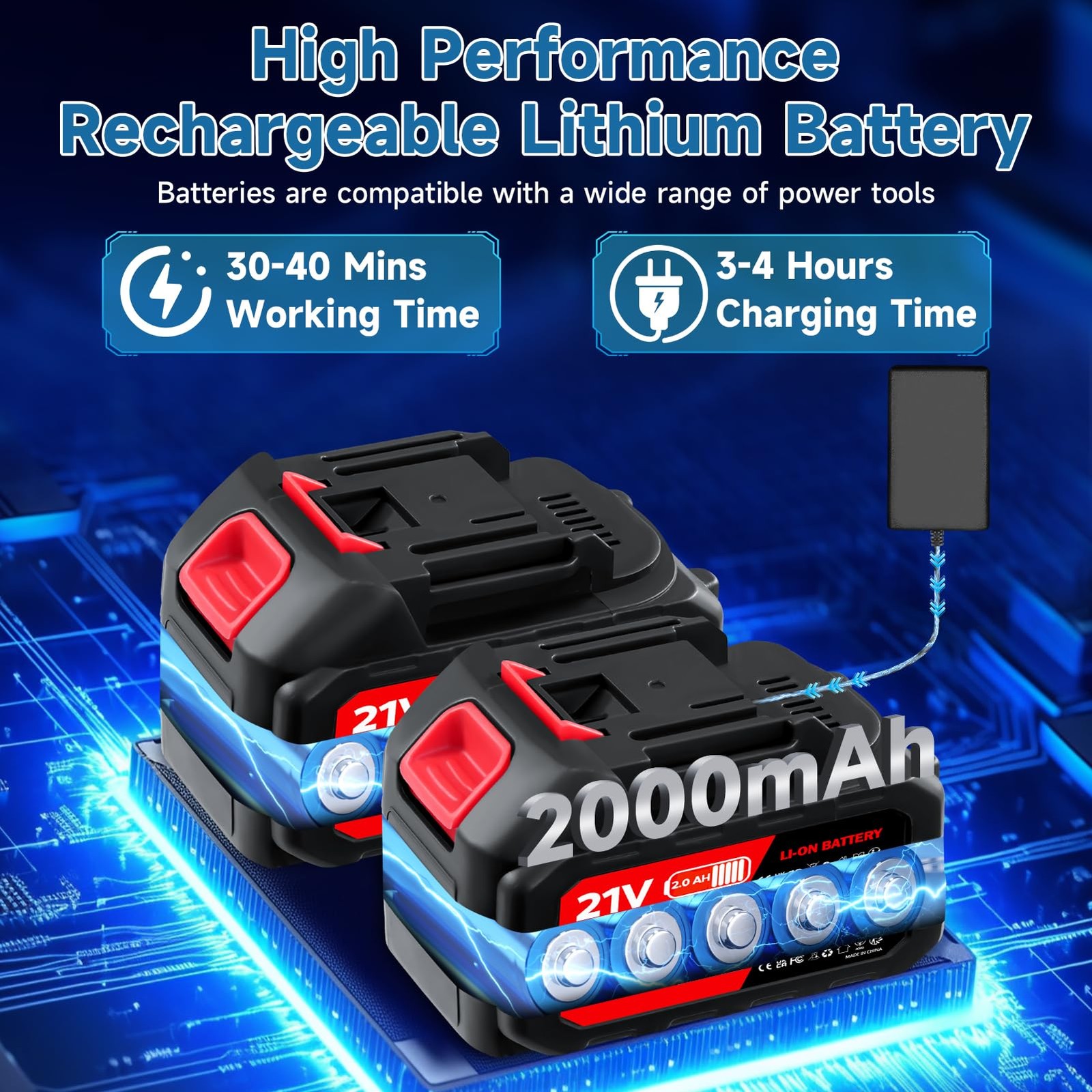 Wzto Portable Battery Power Washer 1500W 60Bar/870 Psi Electric Pressure Washer