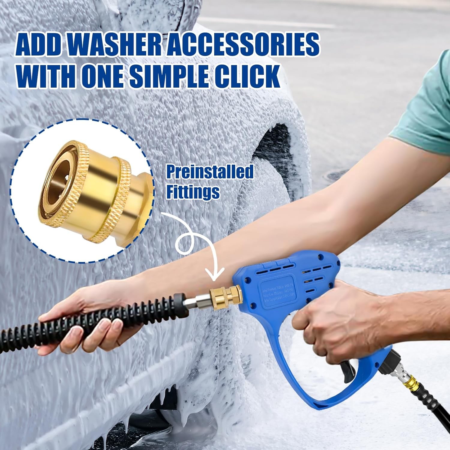 Stubby Swivel Pressure Washer Gun – 5000 PSI / 10 GPM with 3/8″ Male Plug and…