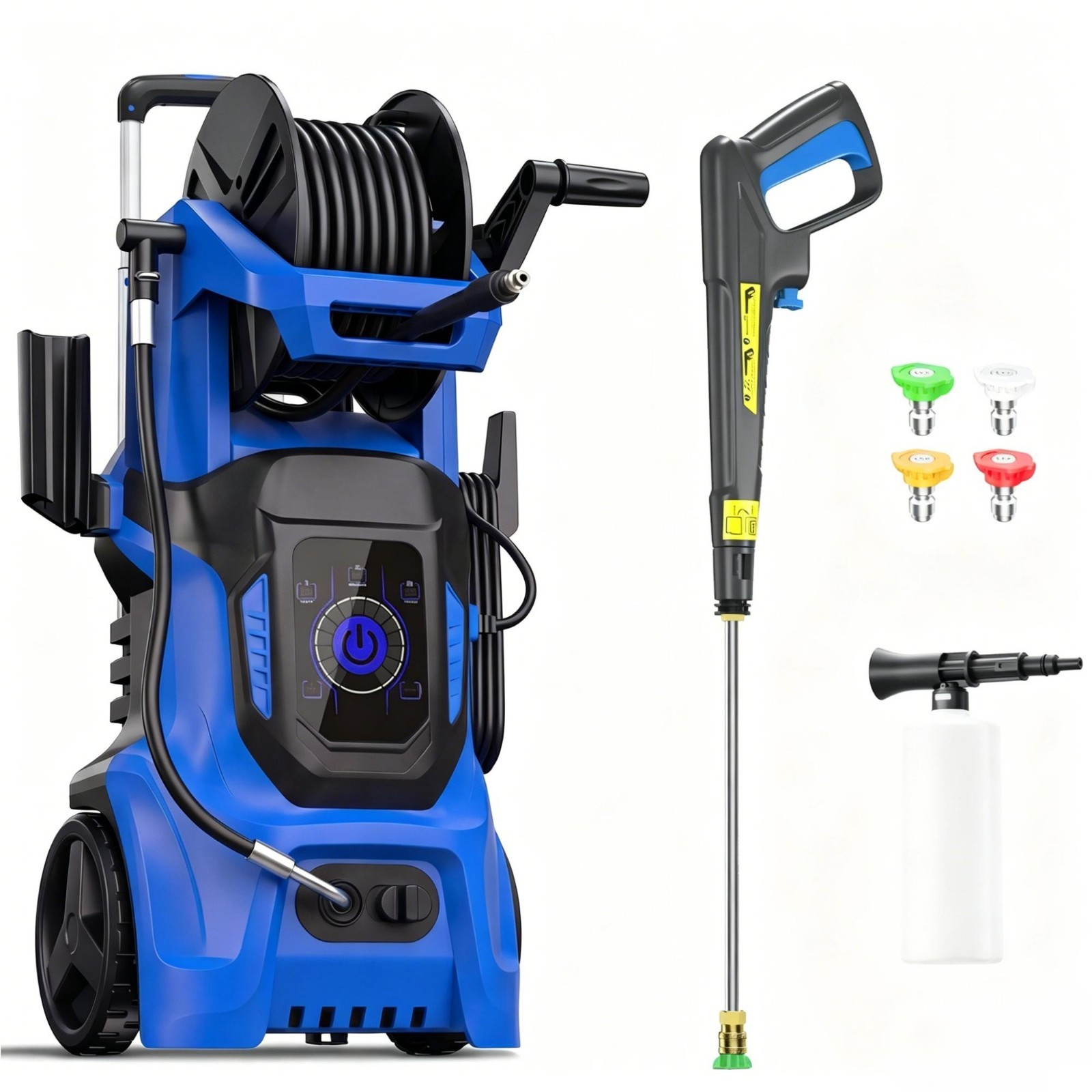 Pressure Washer 4500PSI 3.8GPM, 15-Level Touch Control, 4 Nozzles, for Yard