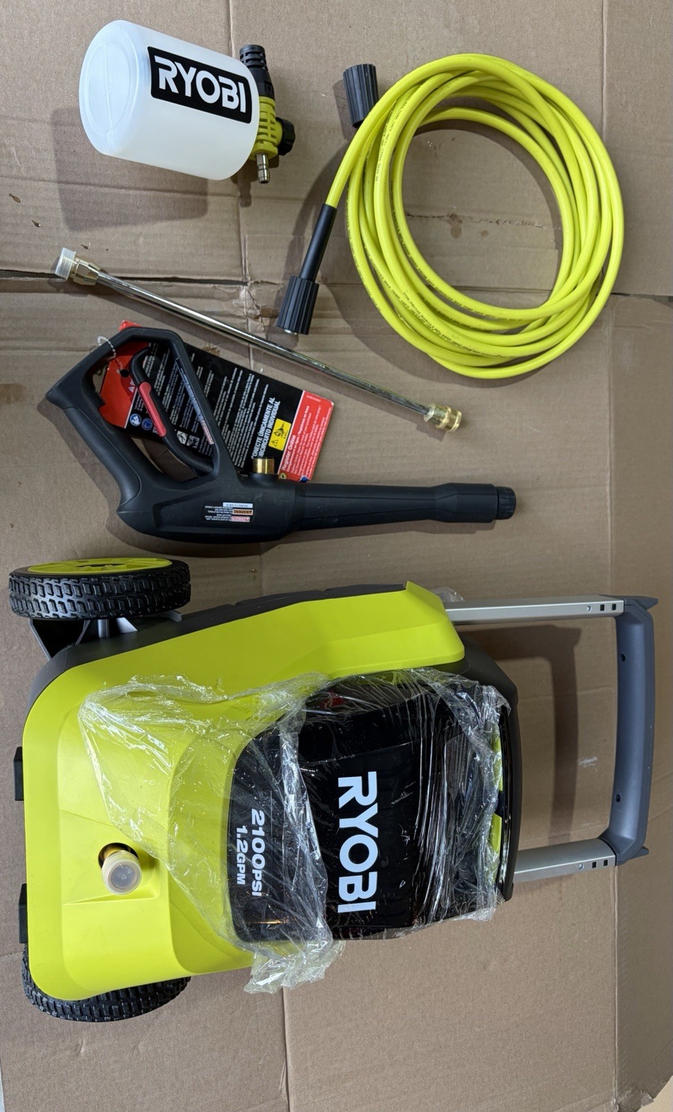Ryobi RY142012 2100 PSI Corded Electric Cold Water Washer w/ Hose Gun Foamer