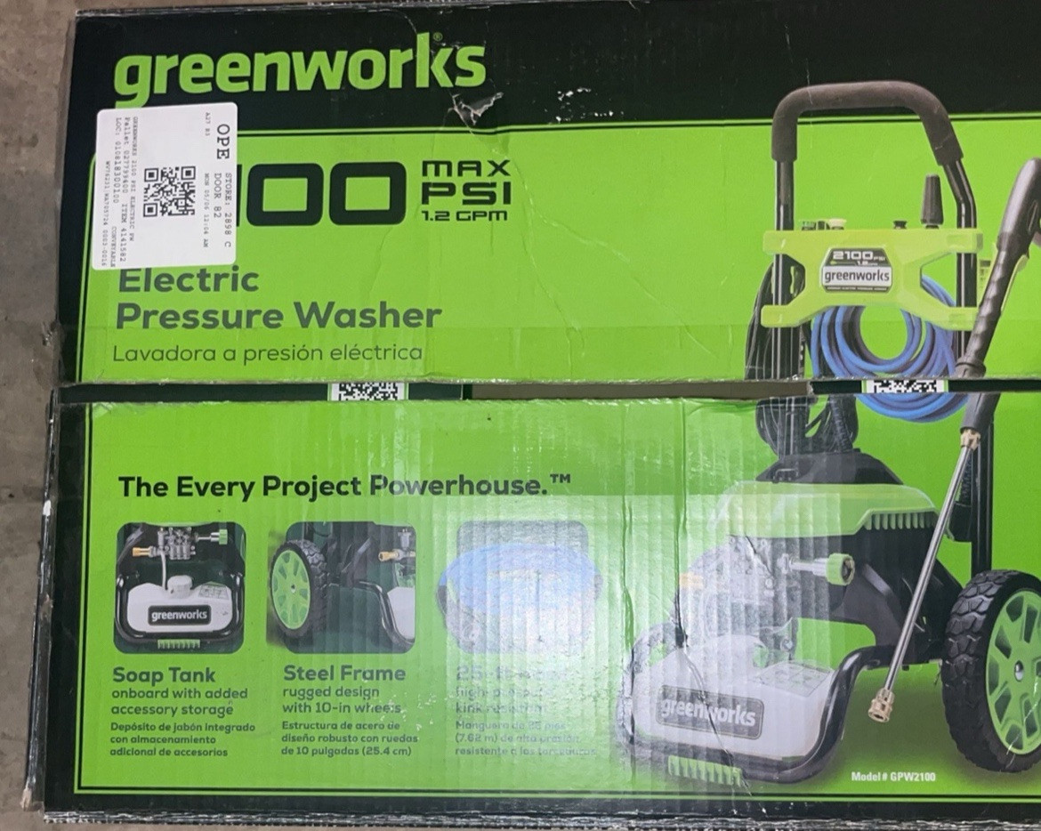 Green Works Power Washer 2100 Psi Max Power Electric