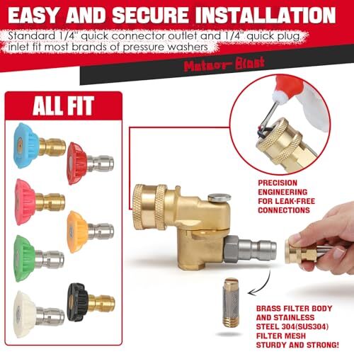 Meteor Blast Quick Connecting Pivoting Brass Coupler Attachment 120 Degree wi
