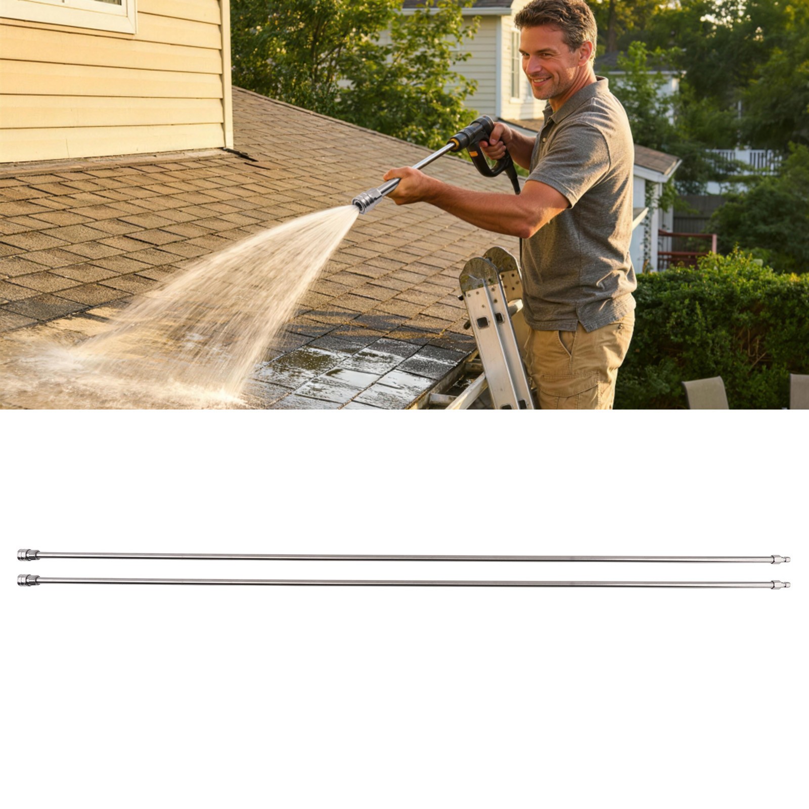 120″ High Pressure Washer Extension Wand 1/4″ Quick Connect Stainless Steel