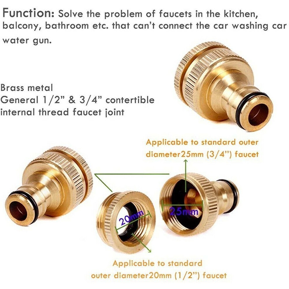 G3/4 to G1/2 Brass Fitting Adaptor HOSE Tap Faucet Water Pipe Connector Garden