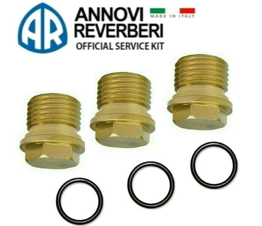 x3 Annovi Reverberi AR2840130 Brass Valve Caps For RMV and RMW Pumps AR 2840130
