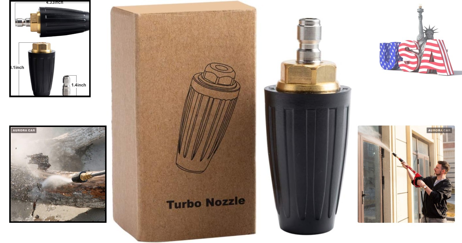 Versatile Pressure Washer Turbo Nozzle – 4000 PSI Performance & Easy Fit